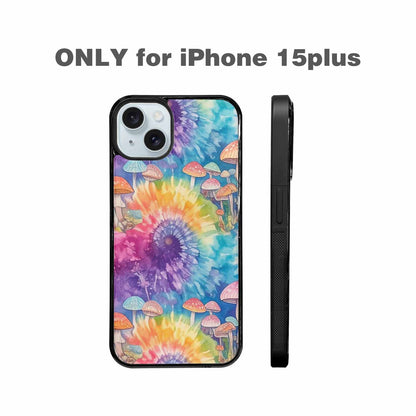 iPhone 15 Plus Case — Mushrooms Tie Dyemushrooms Pat 9i2, Unique Phone Case Design