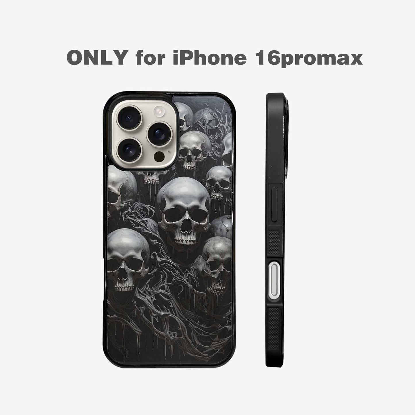 iPhone 16 Pro Max Case — Grey Dark Black And Grey Tones, Personalized Phone Case