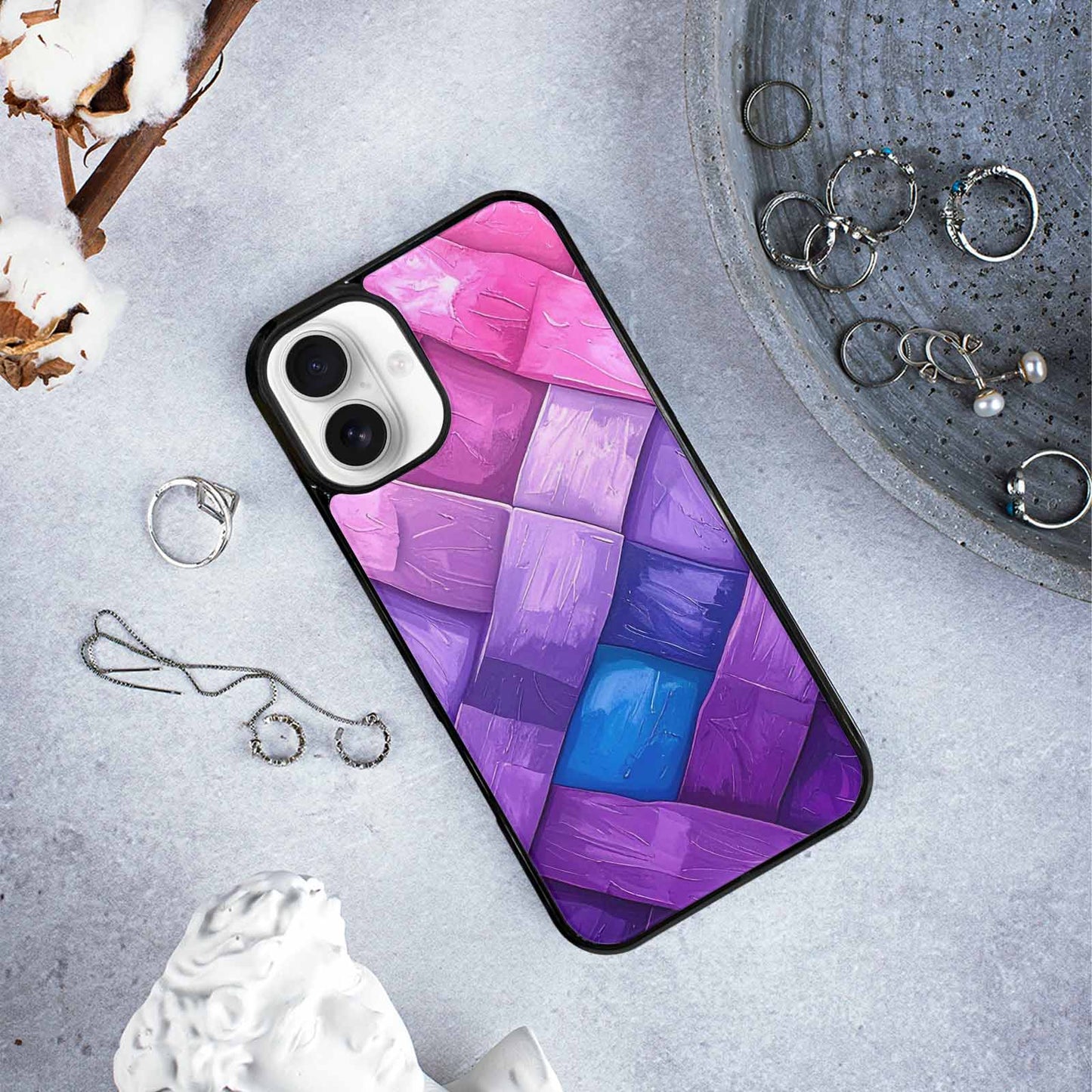 iPhone 16 Plus Case — Bisexual Flag Color Theme Small Rainbow, Personalized Phone Case