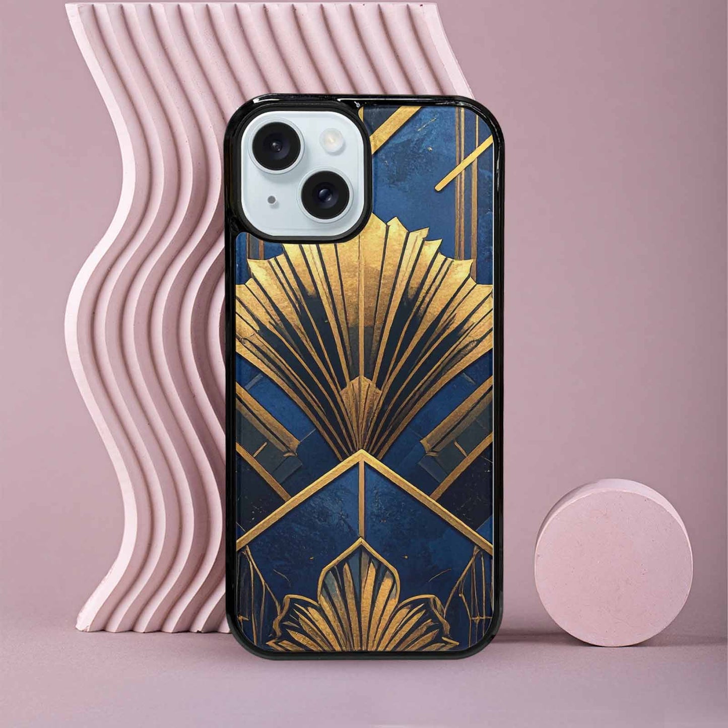 iPhone 15 Case — Art Deco Illustration Pattern, Custom Made Phone Cover