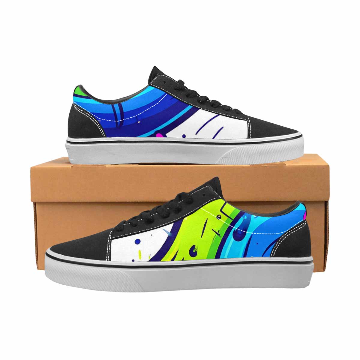 MEN'S Acid Wash Cartoon Canvas Lace-Up Cottagecore Custom Shoes