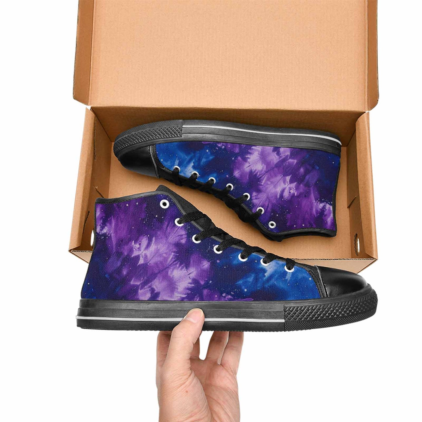 WOMEN'S Cosmic Tie Dye High Top Canvas Dreamcore Custom Shoes