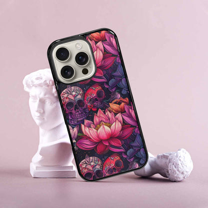 iPhone 16 Pro Case — Lotus Many Hundreds Of Skulls Art, Unique Phone Case Design