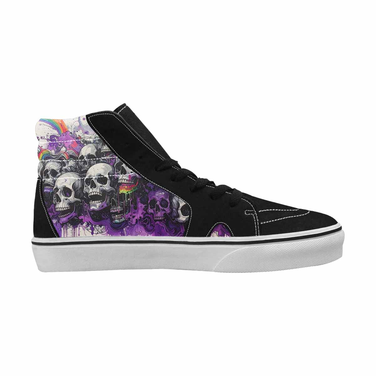 MEN'S Rainbow From Skull S High Top Canvas Neon Fantasy Custom Shoes