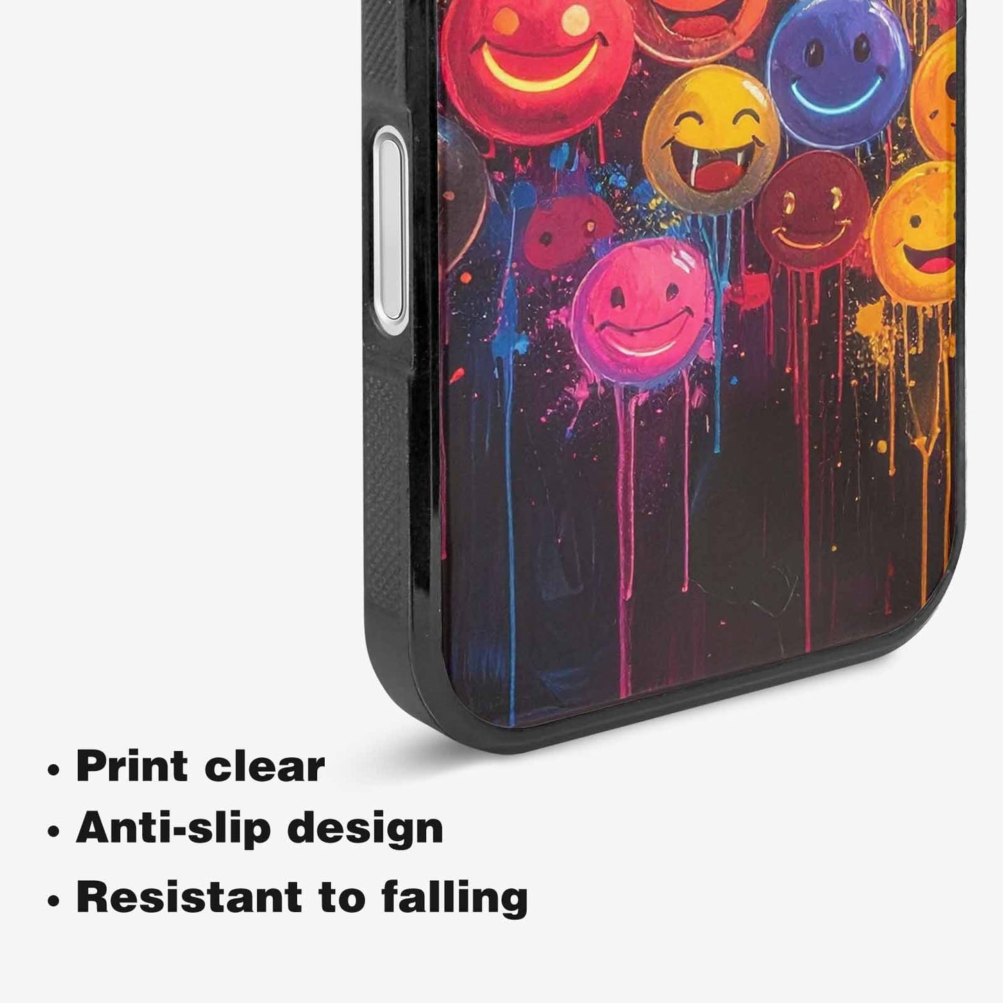 iPhone 16 Case — Smiley Faces Glow Smiley Faces Pattern, Custom Print Case Cover