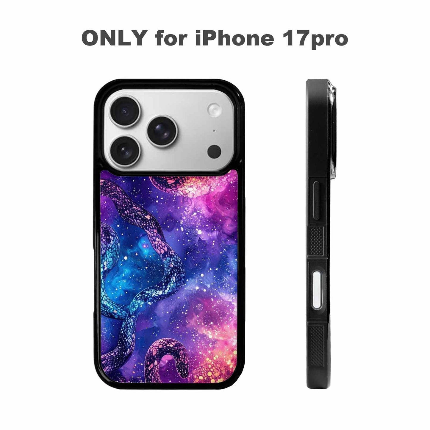 iPhone 17 Pro Case — Snake Print Galaxy Seamless Pattern Animal, Custom Made Phone Cover