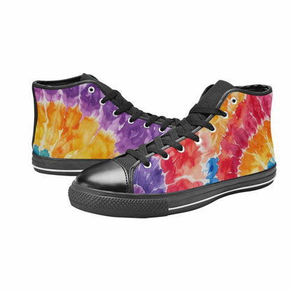 MEN'S Tie Dye Swirl High Top Canvas Aesthetic Custom Sneakers