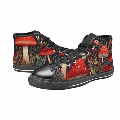 MEN'S Mushroom High Top Canvas Wallpaper Art Sneakers