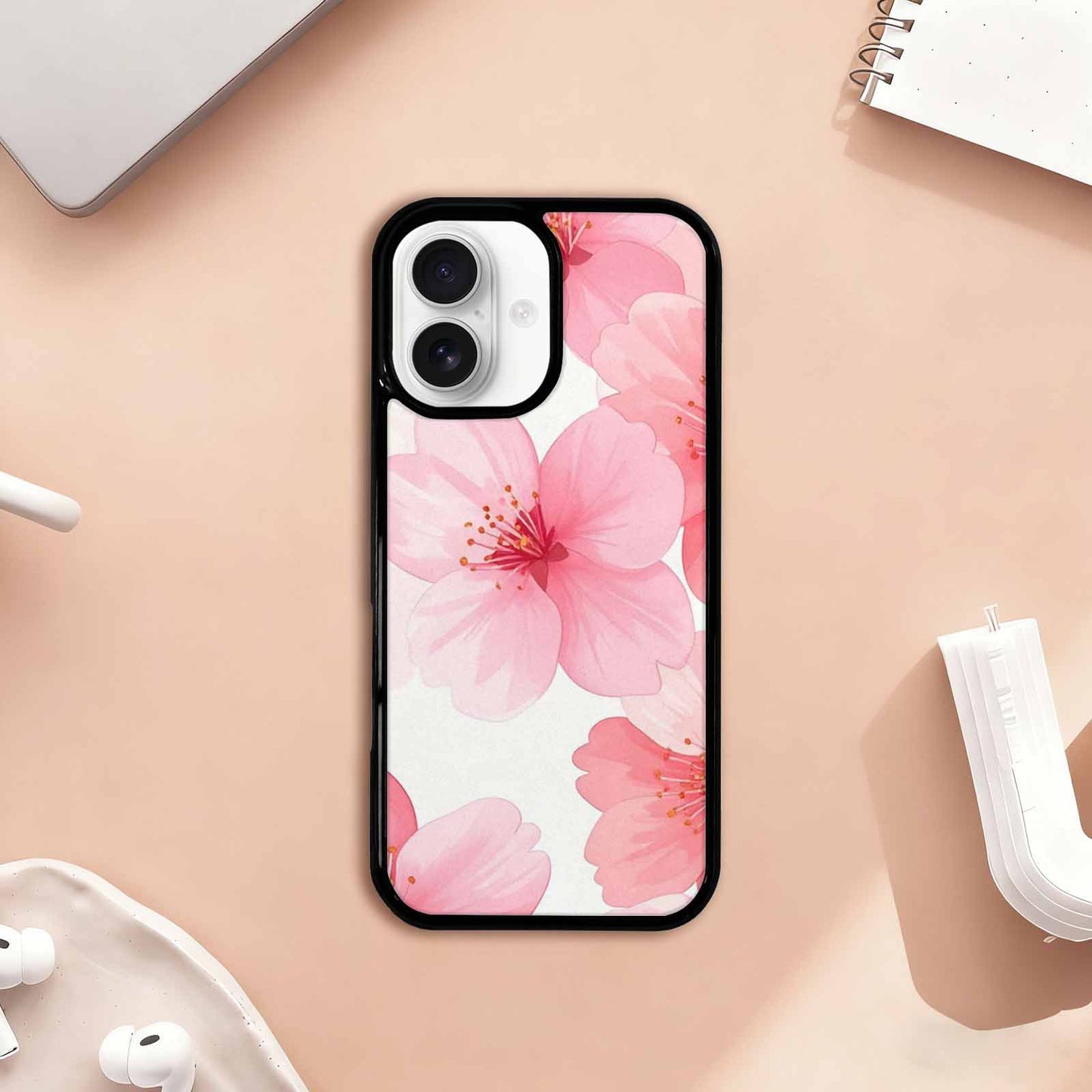 iPhone 17 Case — Japanese Cherry Blossom Pattern, Floral, Original Design Phone Case