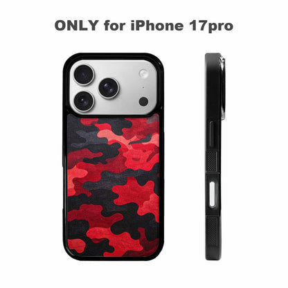 iPhone 17 Pro Case — Tactical Camo Red Black Custom Camo, Custom Printed Phone Case