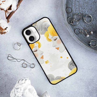 iPhone 16 Plus Case — Gemini Twins Zodiac Pattern Seamless Repeat, Original Design Phone Case