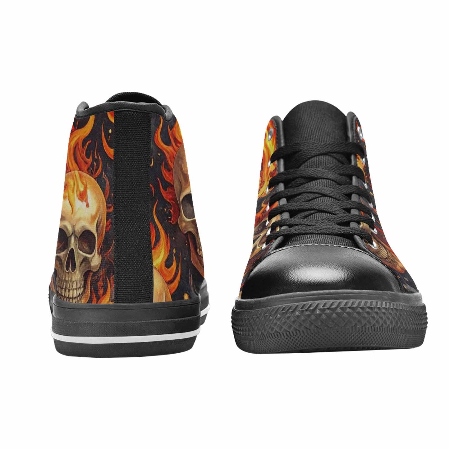 MEN'S Skulls - Flaming High Top Canvas Dreamcore Sneakers
