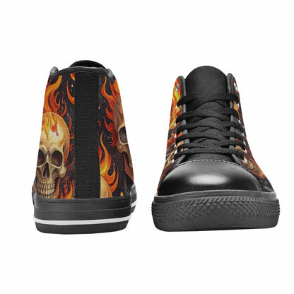 MEN'S Skulls - Flaming High Top Canvas Dreamcore Sneakers