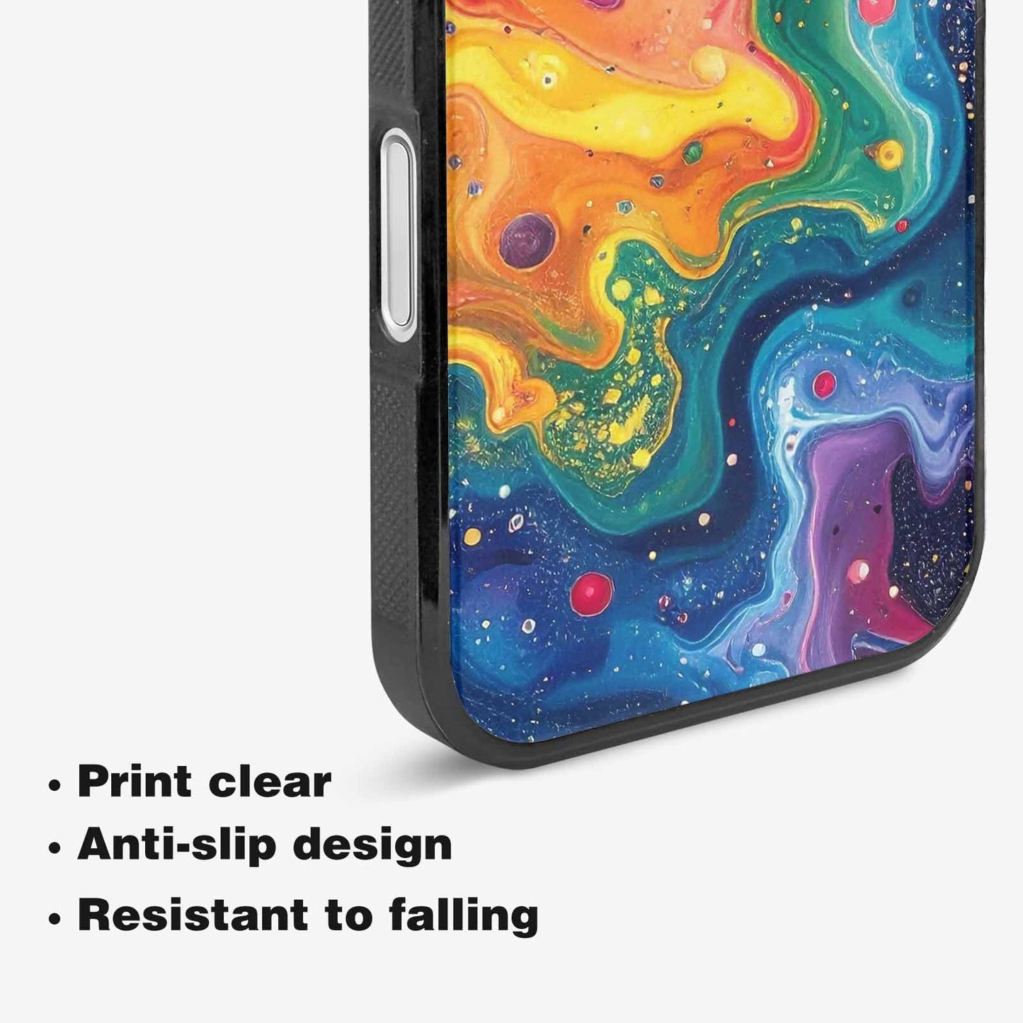 iPhone 16 Plus Case — Galaxy Art Colorful Cosmic Dust Small, Custom Made Phone Cover