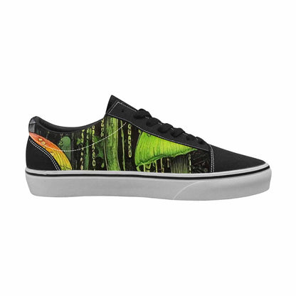 WOMEN'S Rainbow Drip Mushrooms Lace-Up Canvas Dark Academia Custom Sneakers