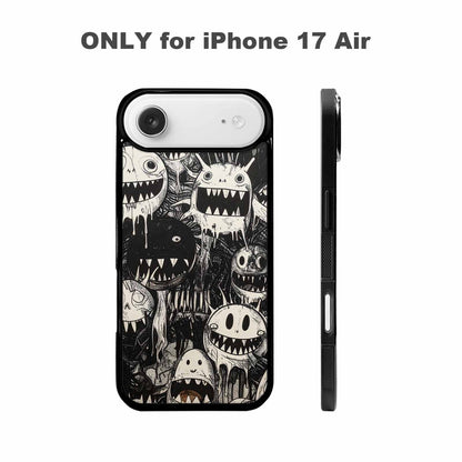 iPhone 17 Air Case — Black Ink Linework Creature Pattern Original, Custom Print Case Cover