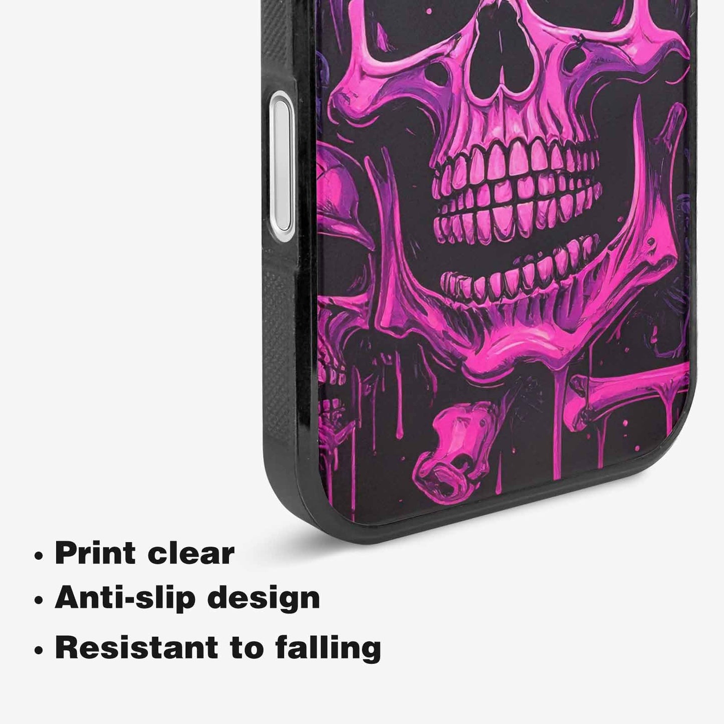 iPhone 16 Case — Pink Purple Skeletons Neon Drip Melting, Unique Phone Case Design