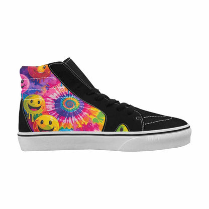 MEN'S Smiley Facessmiley Faces  High Top Canvas Wallpaper Art Sneakers