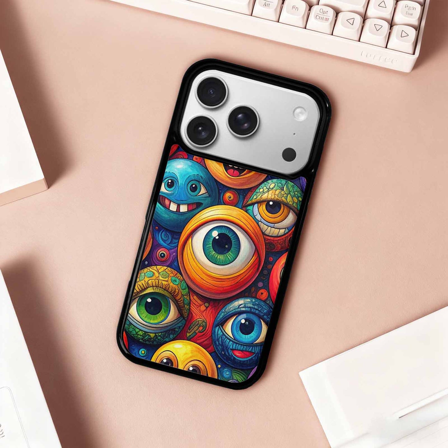 iPhone 17 Pro Case — Seamless Tileable Pattern Of Overlapping Cartoon, Custom Phone Case