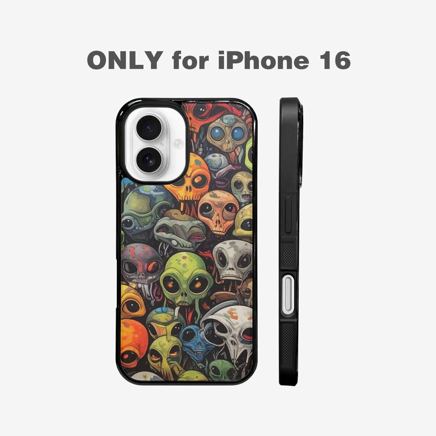 iPhone 16 Case — Aliens Camo Aliens Pattern Hundreds Of, Custom Made Phone Cover