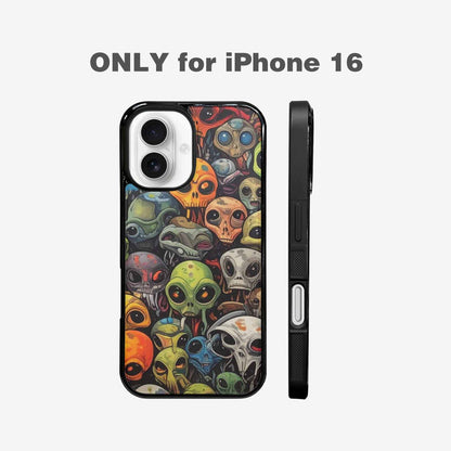 iPhone 16 Case — Aliens Camo Aliens Pattern Hundreds Of, Custom Made Phone Cover