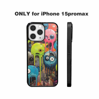 iPhone 15 Pro Max Case — Aliens Camomelting Aliens Patt Fgd, Custom Printed Phone Case