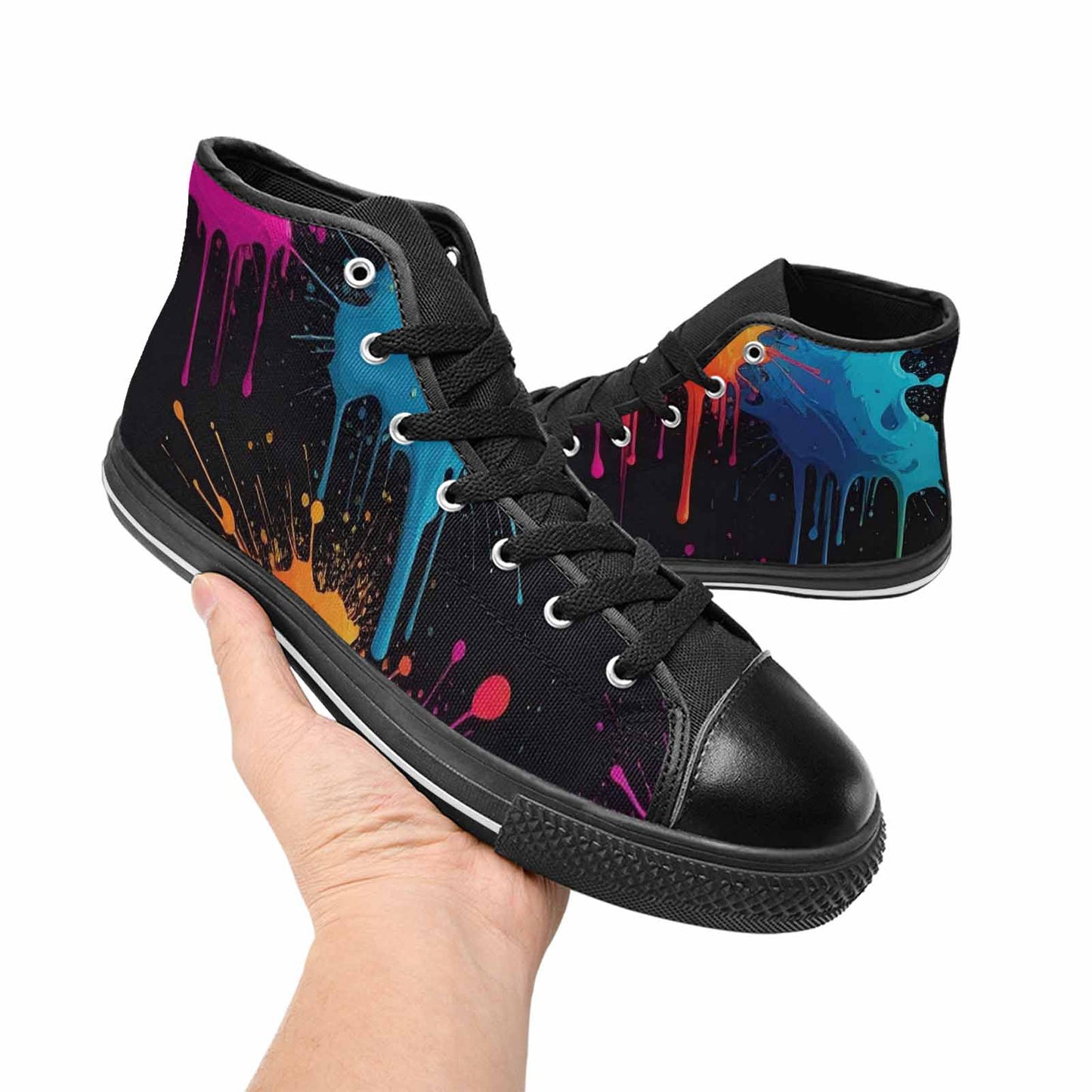 MEN'S Paint Splatter High Top Canvas Vivid Shoes