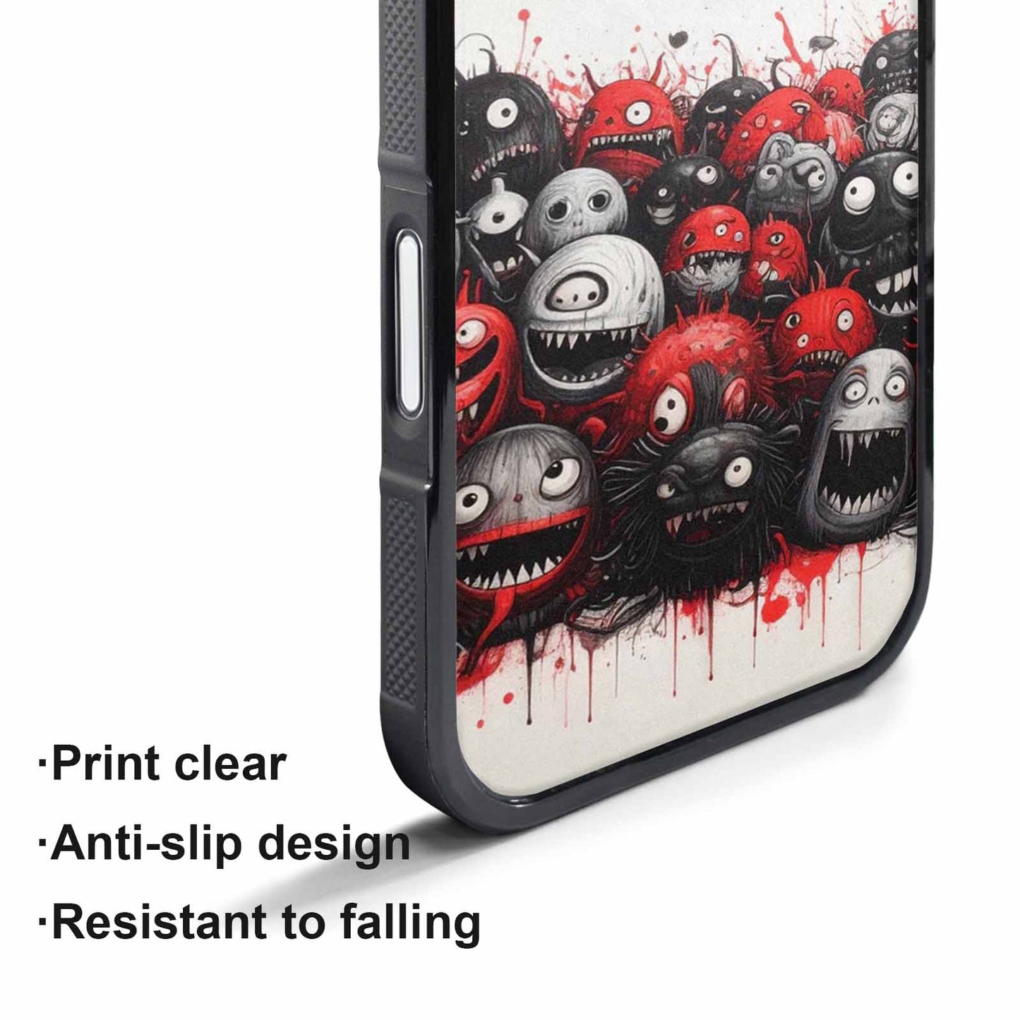 iPhone 17 Pro Max Case — Black &amp; Red Ink Cartoon Cute, Custom Designed Case Cover
