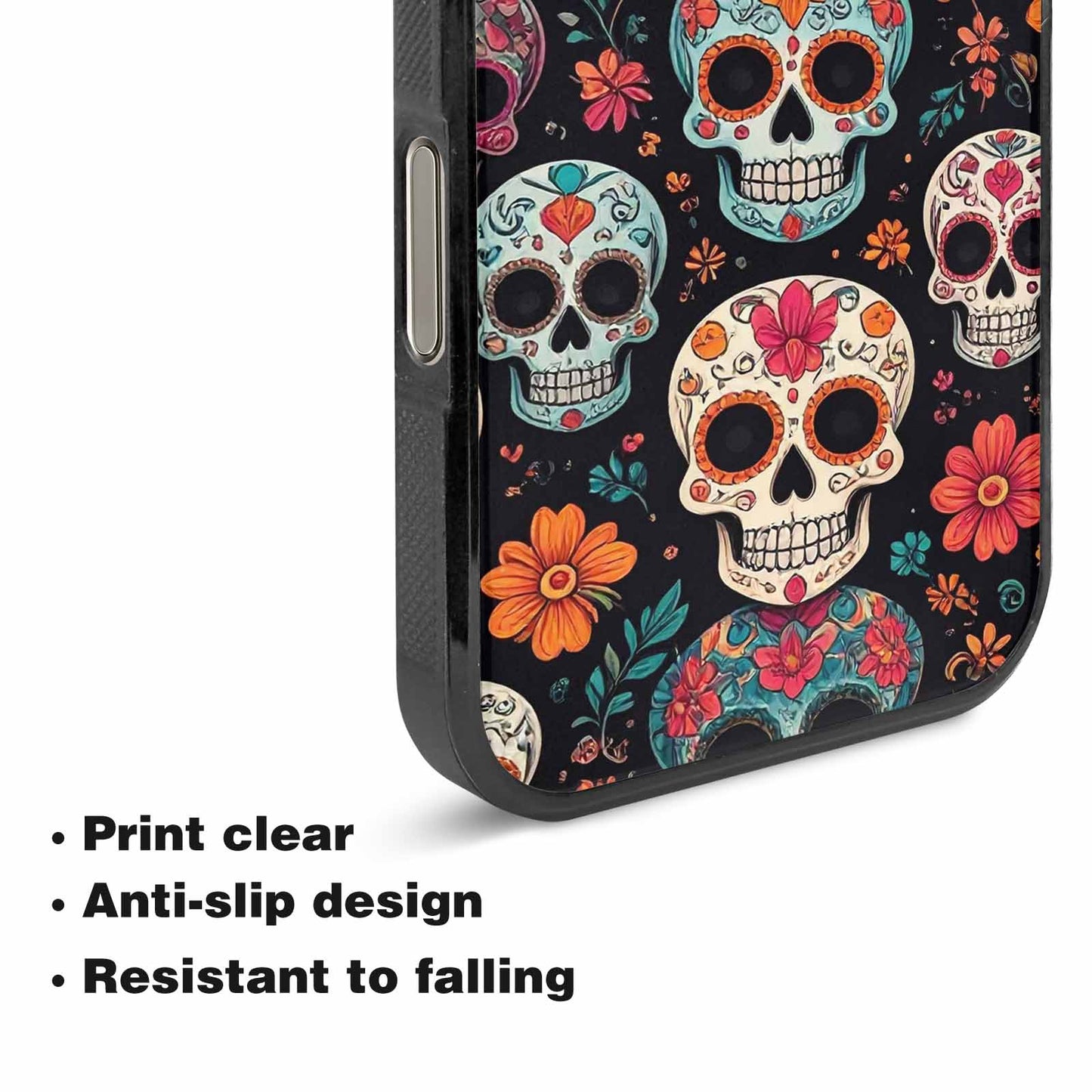 iPhone 16 Pro Case — Dia De Los Muertos Sugar Skull, Custom Made Phone Cover
