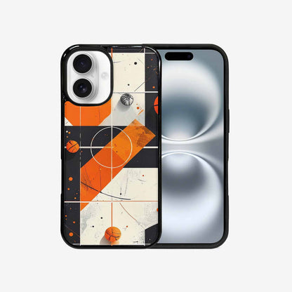 iPhone 16 Case — Basketball Pattern Court Lines And Balls, Unique Phone Case Design