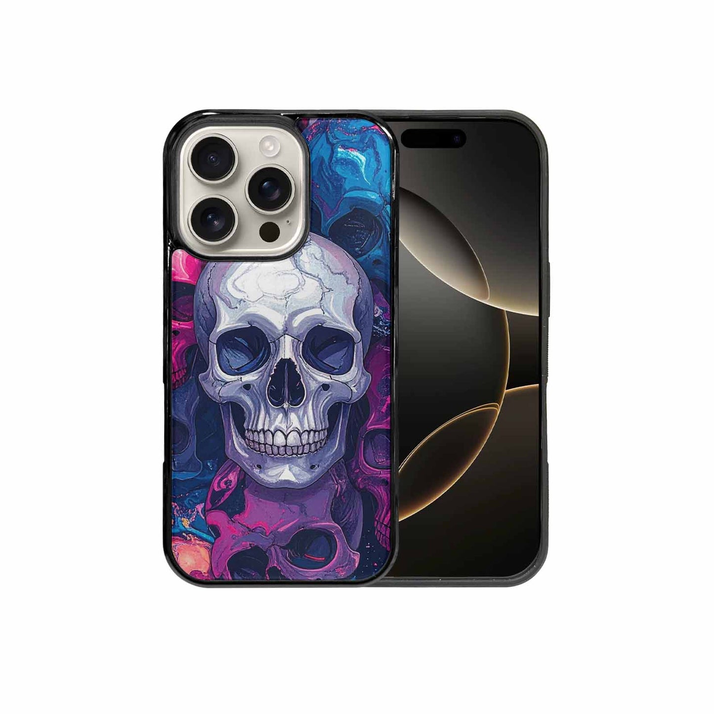 iPhone 16 Pro Case — Marble Skull Custom Personalized Phone Cover, Custom Phone Case