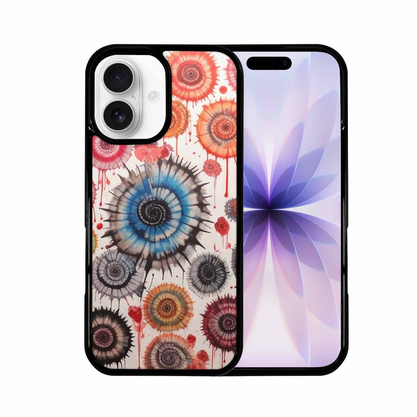 iPhone 17 Case — Tie Dye Swirls Black Tie Dye, Custom Print Case Cover
