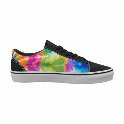 WOMEN'S Tie Dye Rainbow Twist Canvas Lace-Up Cottagecore Custom Sneakers