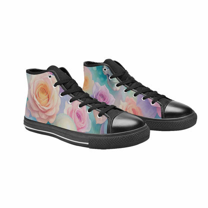 WOMEN'S Skulls Roses Candy Airbrush High Top Canvas Dreamcore Custom Shoes