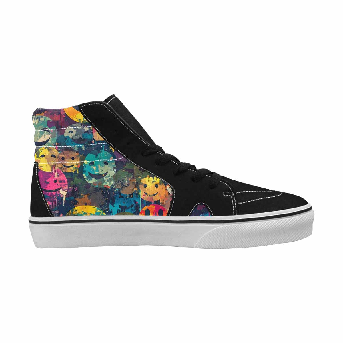 MEN'S Smiley Faces  Camo High Top Canvas Dreamlike Shoes