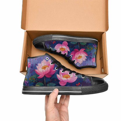 WOMEN'S Monet-Style Impressionist Water High Top Canvas Aesthetic Sneakers