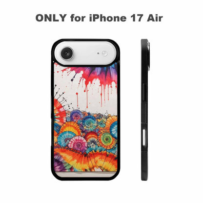 iPhone 17 Air Case — Tie Dye Swirls Black Red Tie, Customized Protective Case