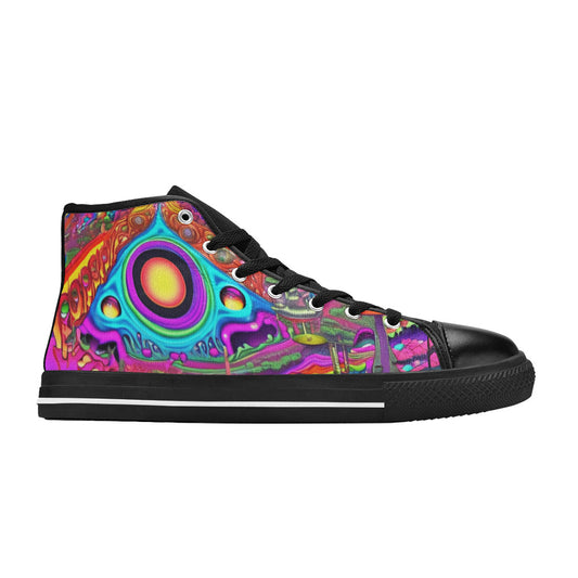 WOMEN'S Trippy World Art High Top Canvas Dreamcore Sneakers