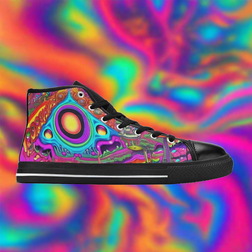 Dragon Red Gold Custom WOMEN Bold Art - Freaky Shoes | Custom Art Sneakers