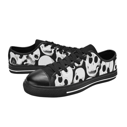 MEN'S Cc Skulls One Color Canvas Grunge Custom Sneakers