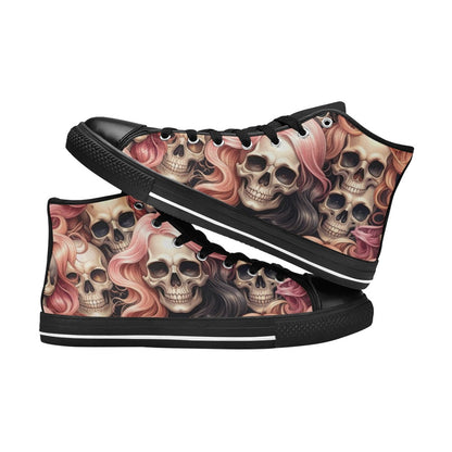 WOMEN'S Dark Feminine Flowing Hair High Top Canvas Y2K Custom Shoes
