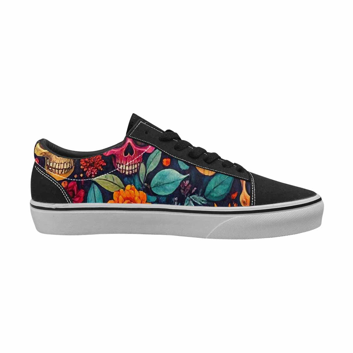 WOMEN'S Skulls  Botanical Skulls Lace-Up Canvas Surreal Shoes