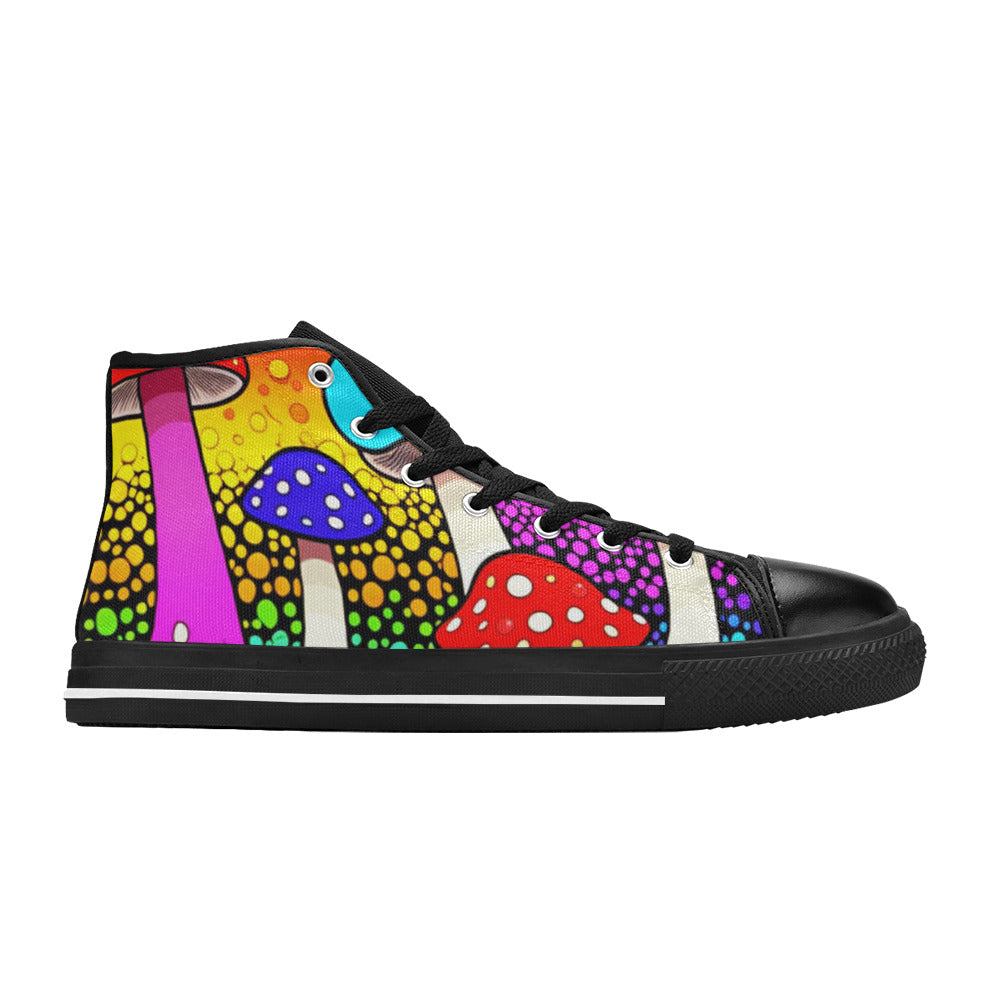 MEN'S Colorful Mushrooms Art Vibes High Top Canvas Grunge Shoes