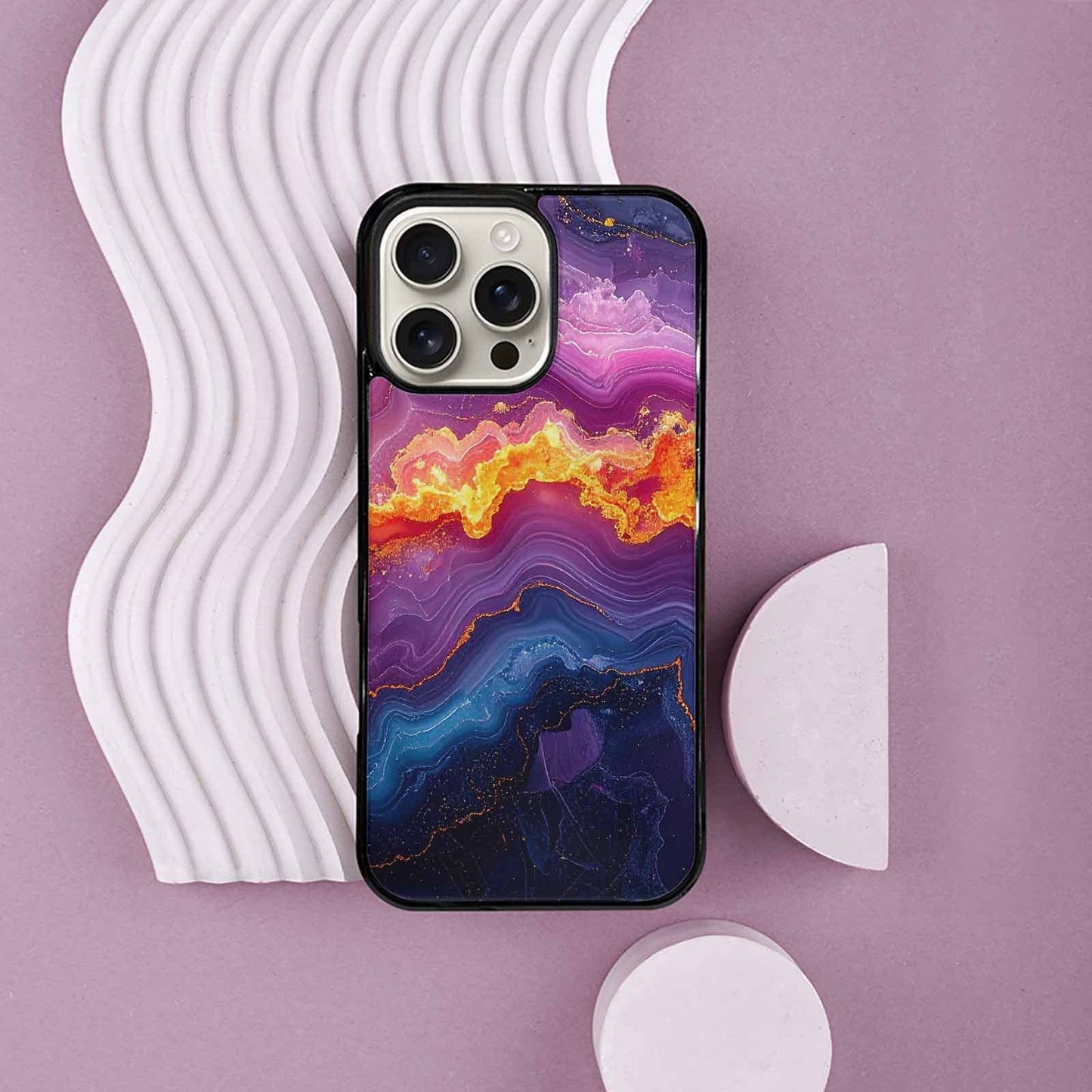 iPhone 16 Pro Max Case — Psychedelic Marble Tessellation, Custom Phone Case