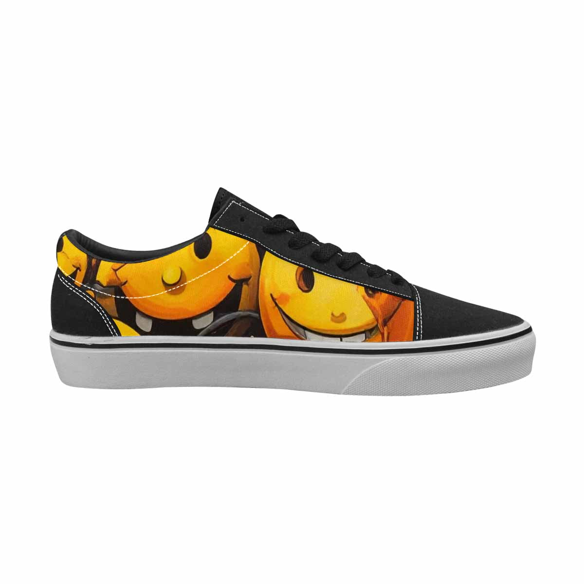 WOMEN'S Melting Moon Smiley — Lace-Up Canvas Dark Academia Sneakers