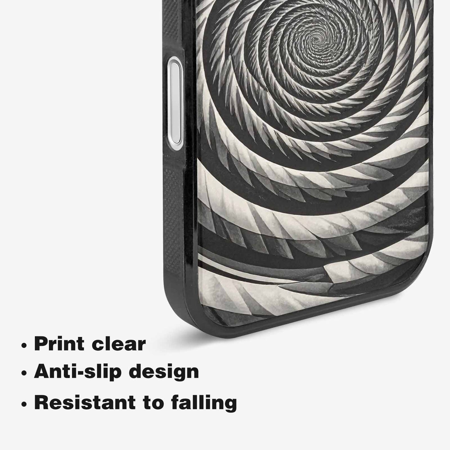 iPhone 16 Case — Hypnotic Spiral Optical Illusion Motif High, Custom Designed Case Cover