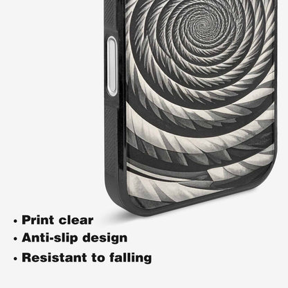 iPhone 16 Case — Hypnotic Spiral Optical Illusion Motif High, Custom Designed Case Cover