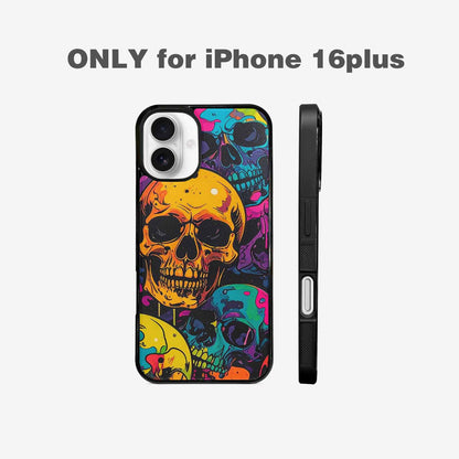 iPhone 16 Plus Case — 1000s Of Skulls Digital Camo Drip, Custom Printed Phone Case