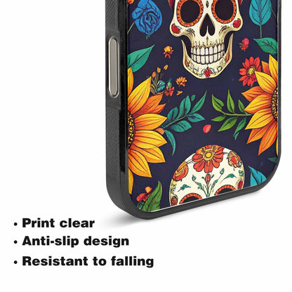 iPhone 15 Pro Max Case — Sunflowers Hundreds Of Skulls Art Seamless, Original Design Phone Case