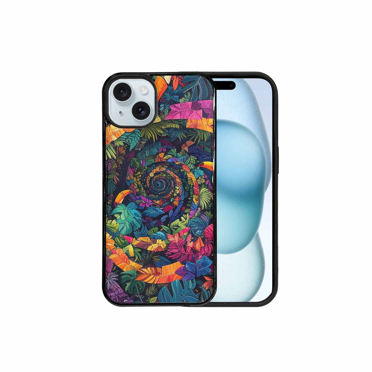 iPhone 15 Plus Case — Toucan Jungle Toucan Jungle Pattern Hundreds, Custom Phone Case